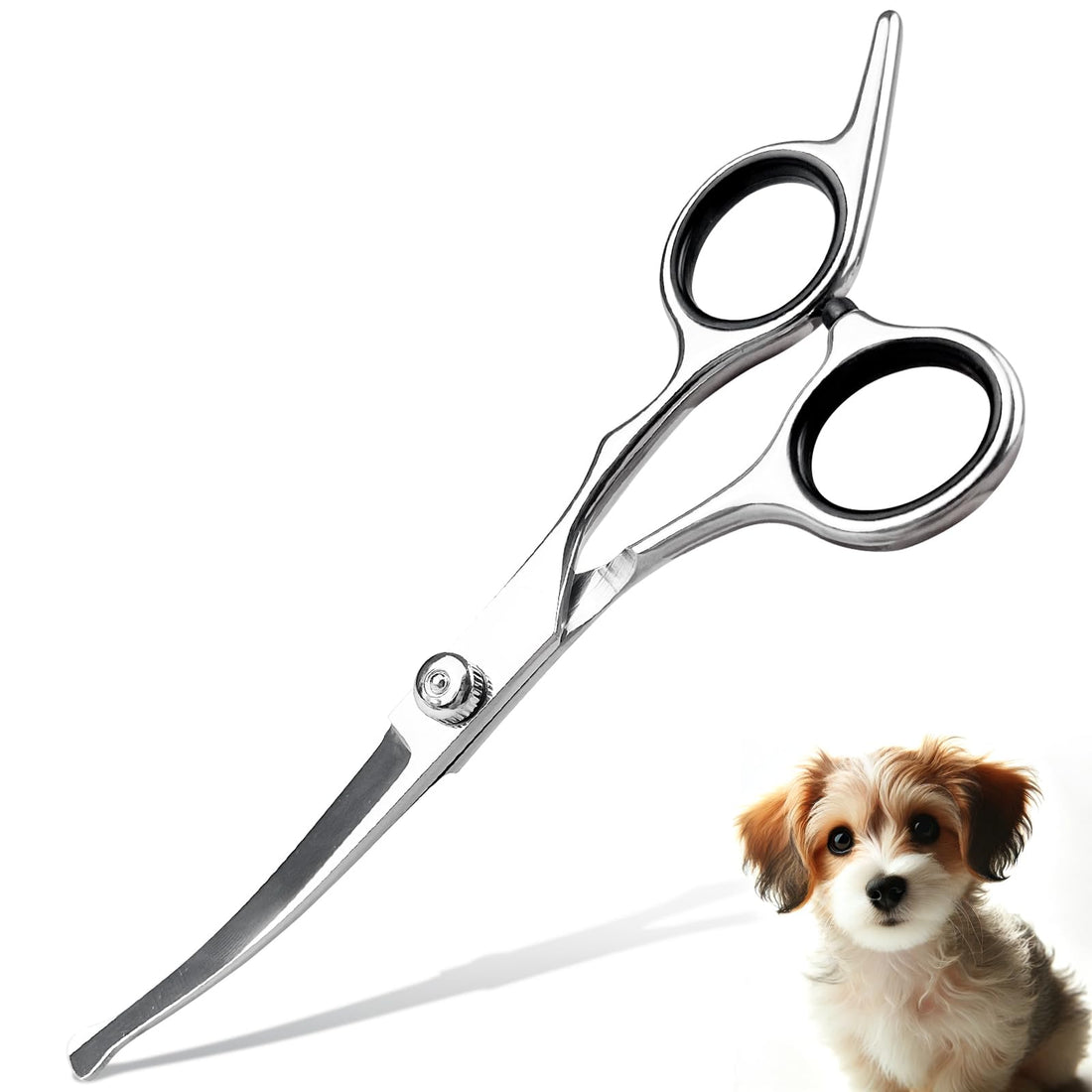 Professional Curved Dog Grooming Scissors with Rounded Tips