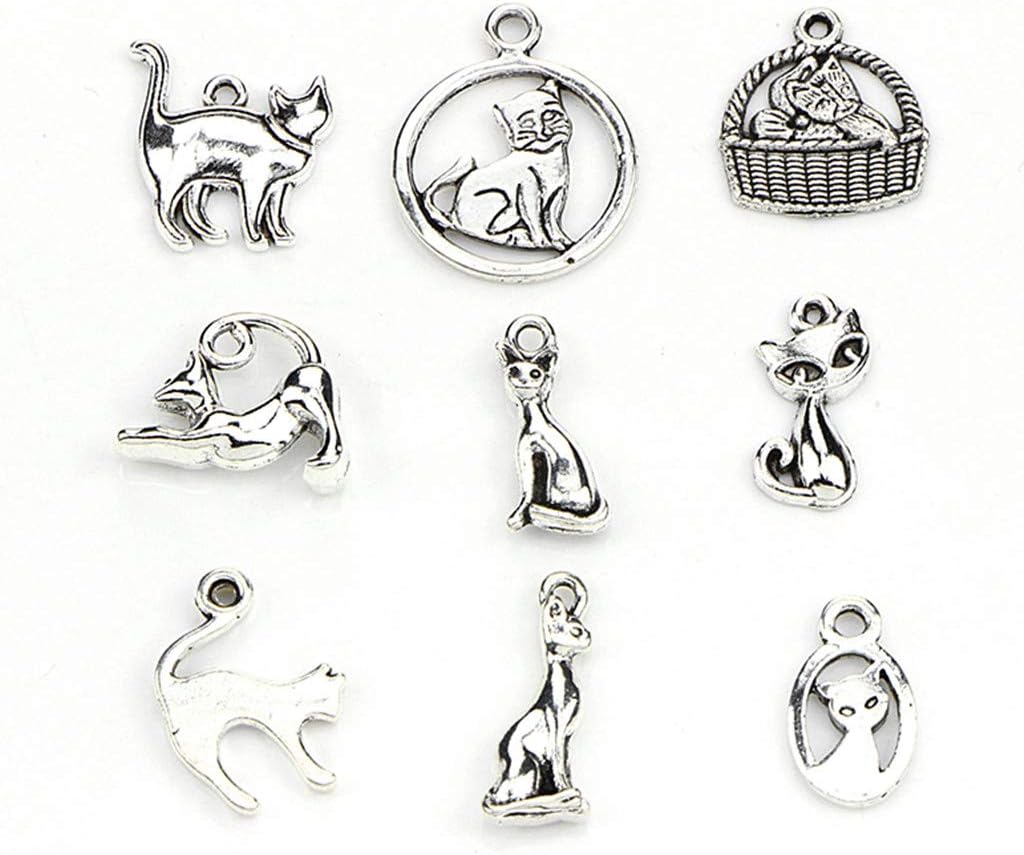 Kinteshun Assorted Cats Pet Charm Pendant for DIY Jewelry Making