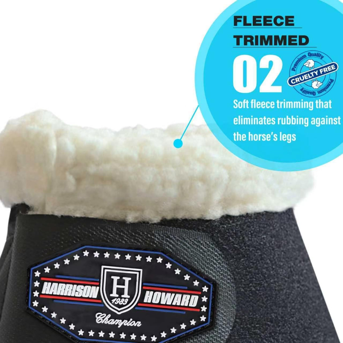 Harrison Howard Overreach Bell Boots with Fleece Trim, Neoprene Pair