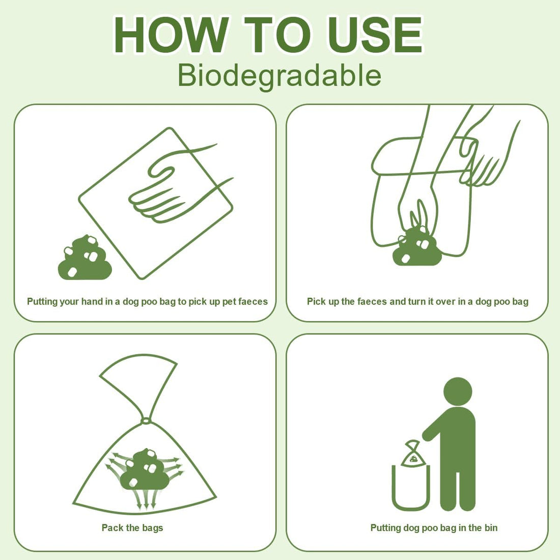 RMancipate Green Dog Poo Bags Lavender scent
