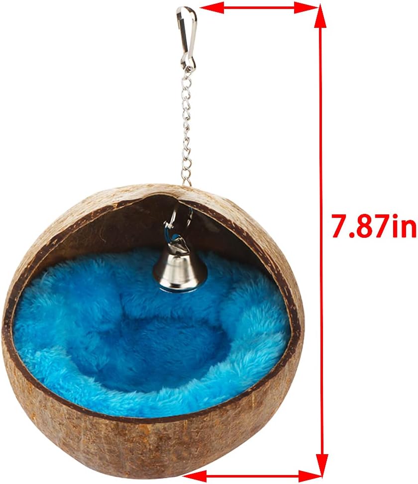 2 Pcs Natural Coconut Shell Bird Nest House Bed Breeding Nesting