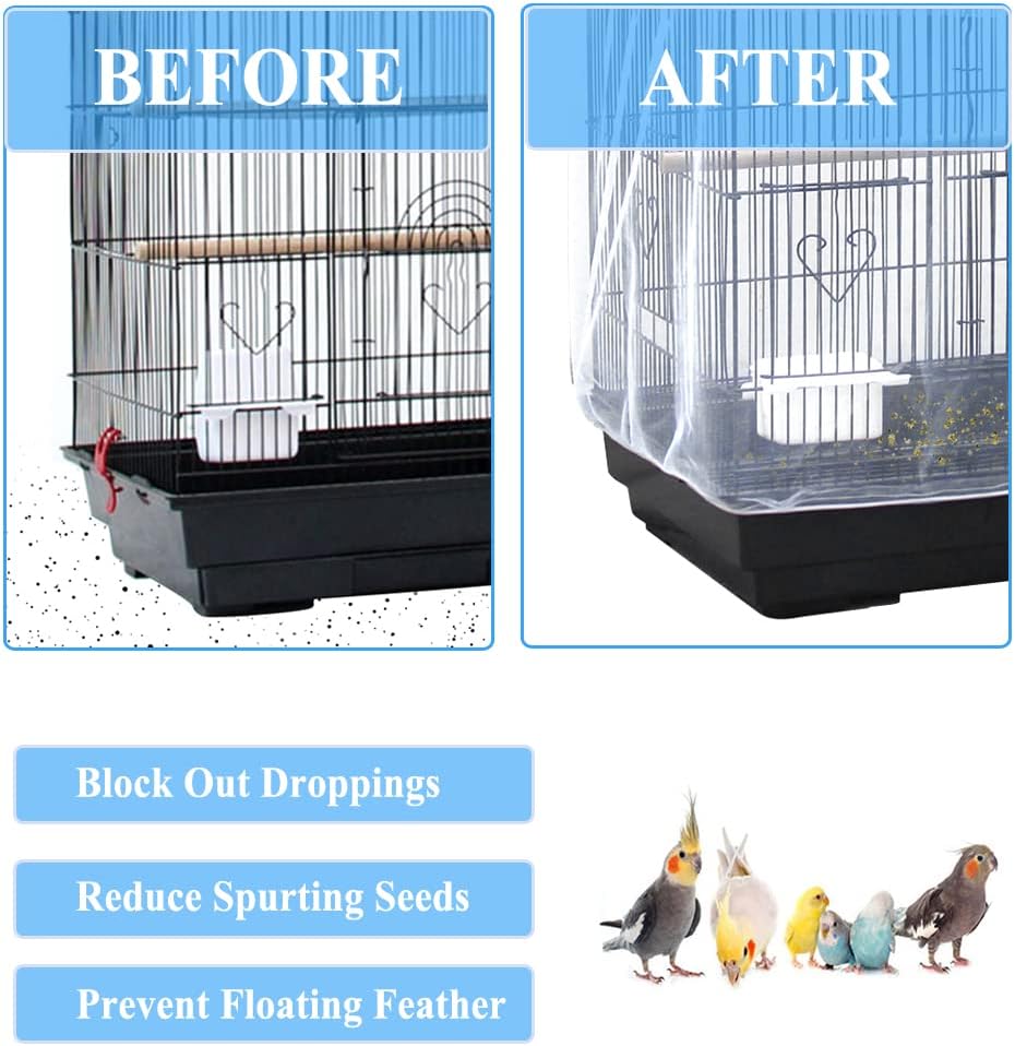 ASOCEA Extra Large Bird Cage Seed Catcher Guard Universal Birdcage