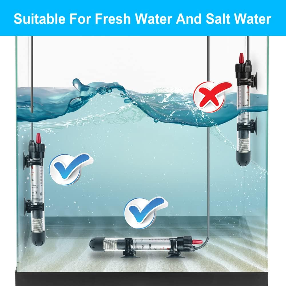 DaToo 50 Watt Aquarium Heater Submersible Adjustable Temperature Fish