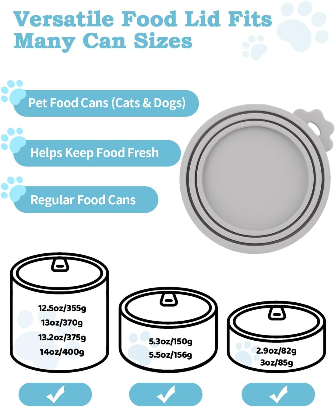 6Pcs Cat Food Can Covers Set, Cat Food Spoon & Can Opener