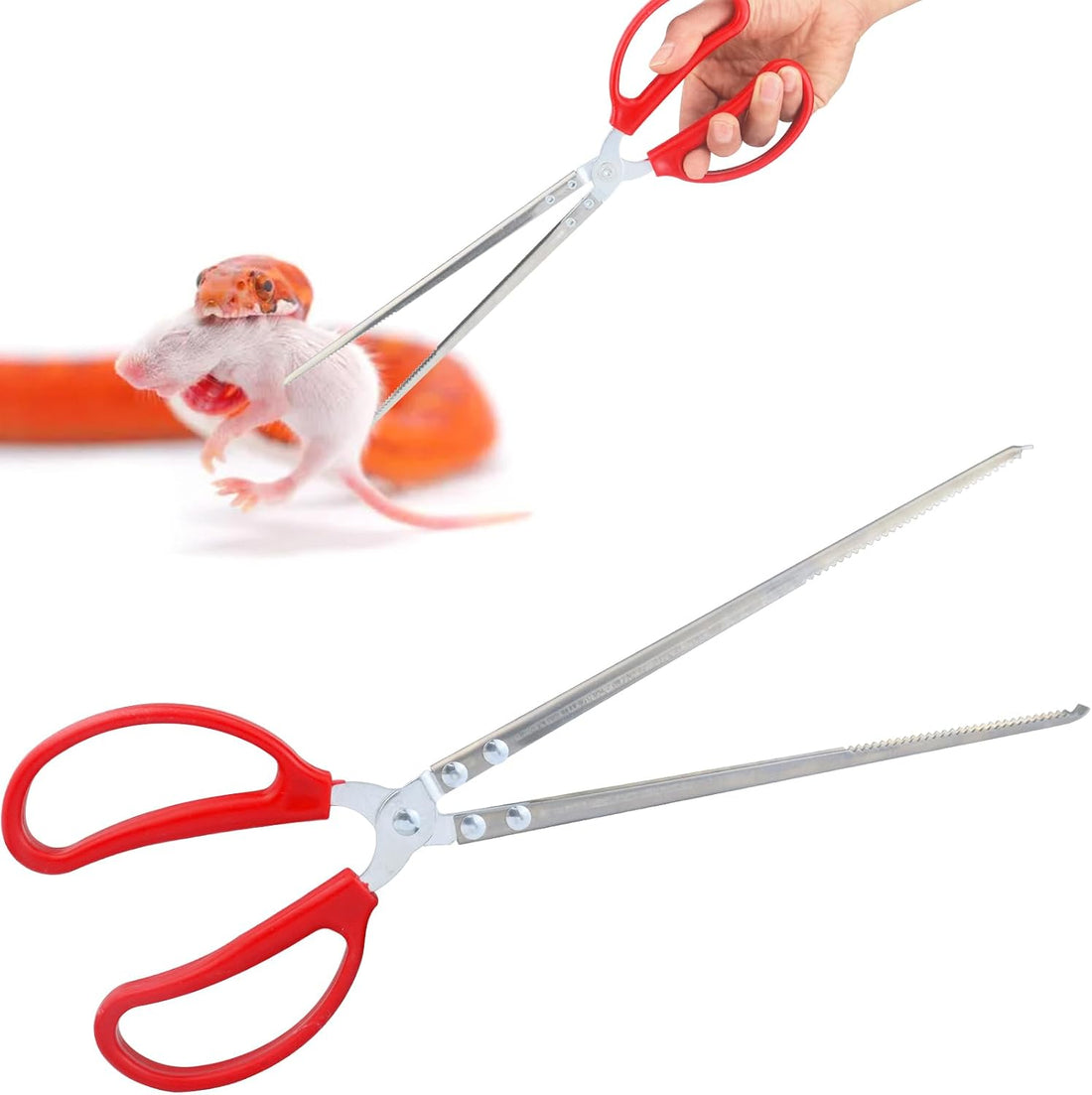 15 Inch Reptile Feeding Tongs, Extra Long Large Snake Feeding Tweezers