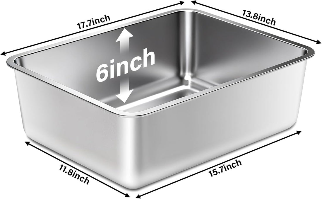 Stainless Steel Litter Box,Metal Cat Litter Box,Medium Cat Litterbox