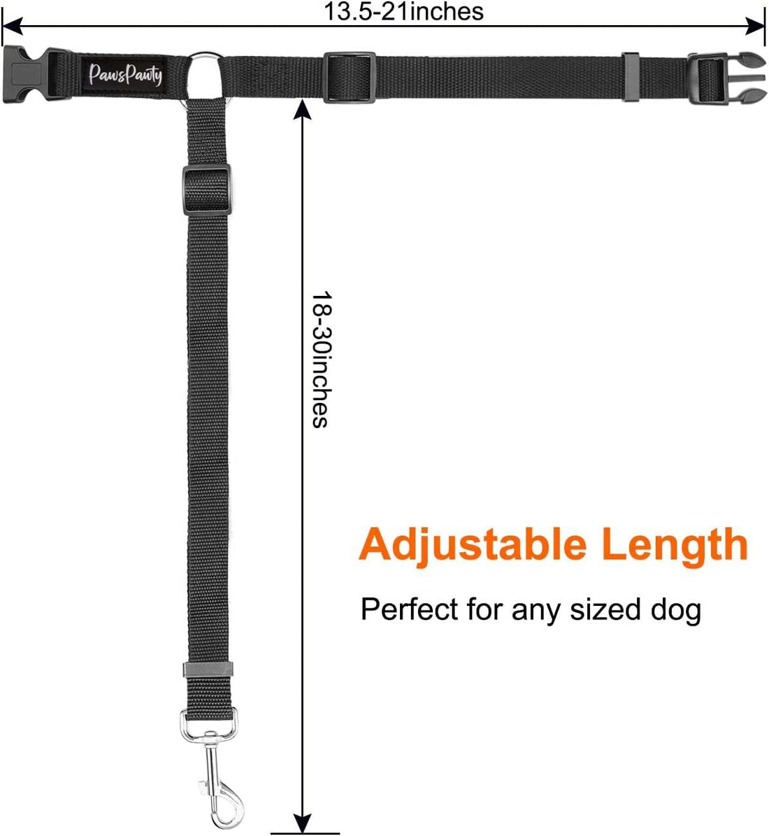 PawsPawty 2 Pack Headrest Dog Car Safety Seat Belt Adjustable Nylon