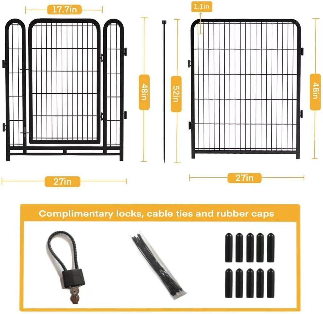 Getlay Dog Playpen 48 inch 8 Panels Total 17.7 Ft Dog Fence Outdoor
