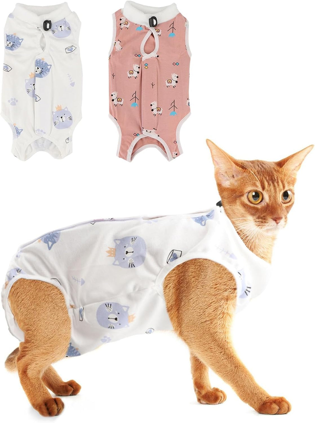 2PCS Cat Recovery Suit - Breathable Cat Surgical Recovery Suit