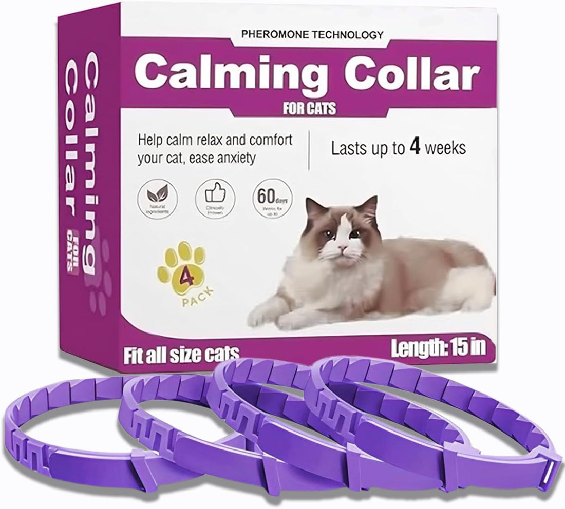 Cat Calming Collars, 4 Pack, 15-Inch Adjustable, Up to 60 Days