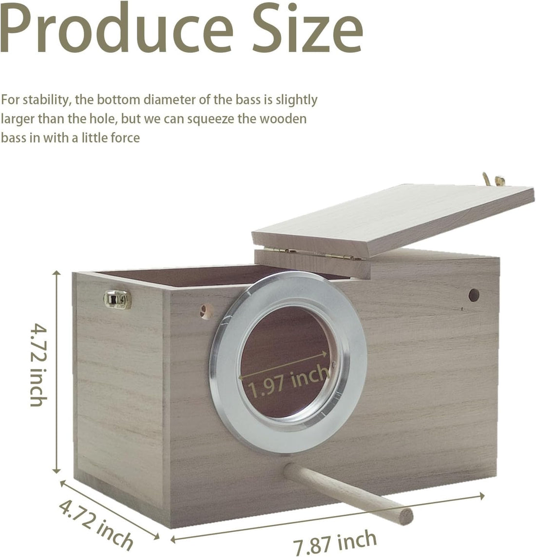 Parakeet Nesting Box Transparent Bird Nest Breeding Box with Perch