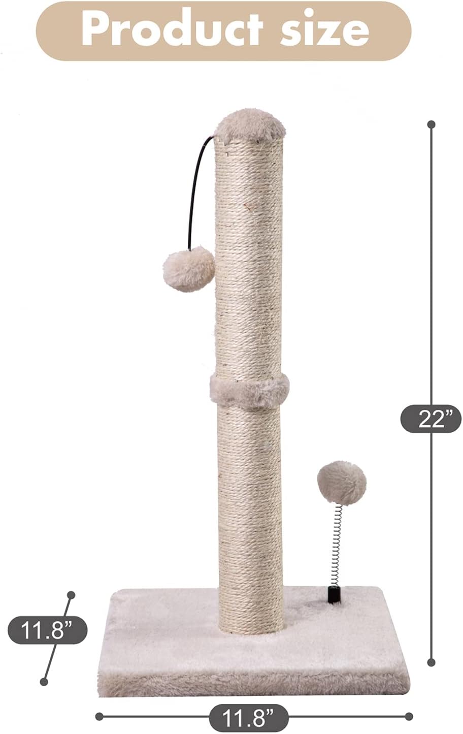 MECOOL Cat Scratching Post Premium Basics Kitten Scratcher Sisal