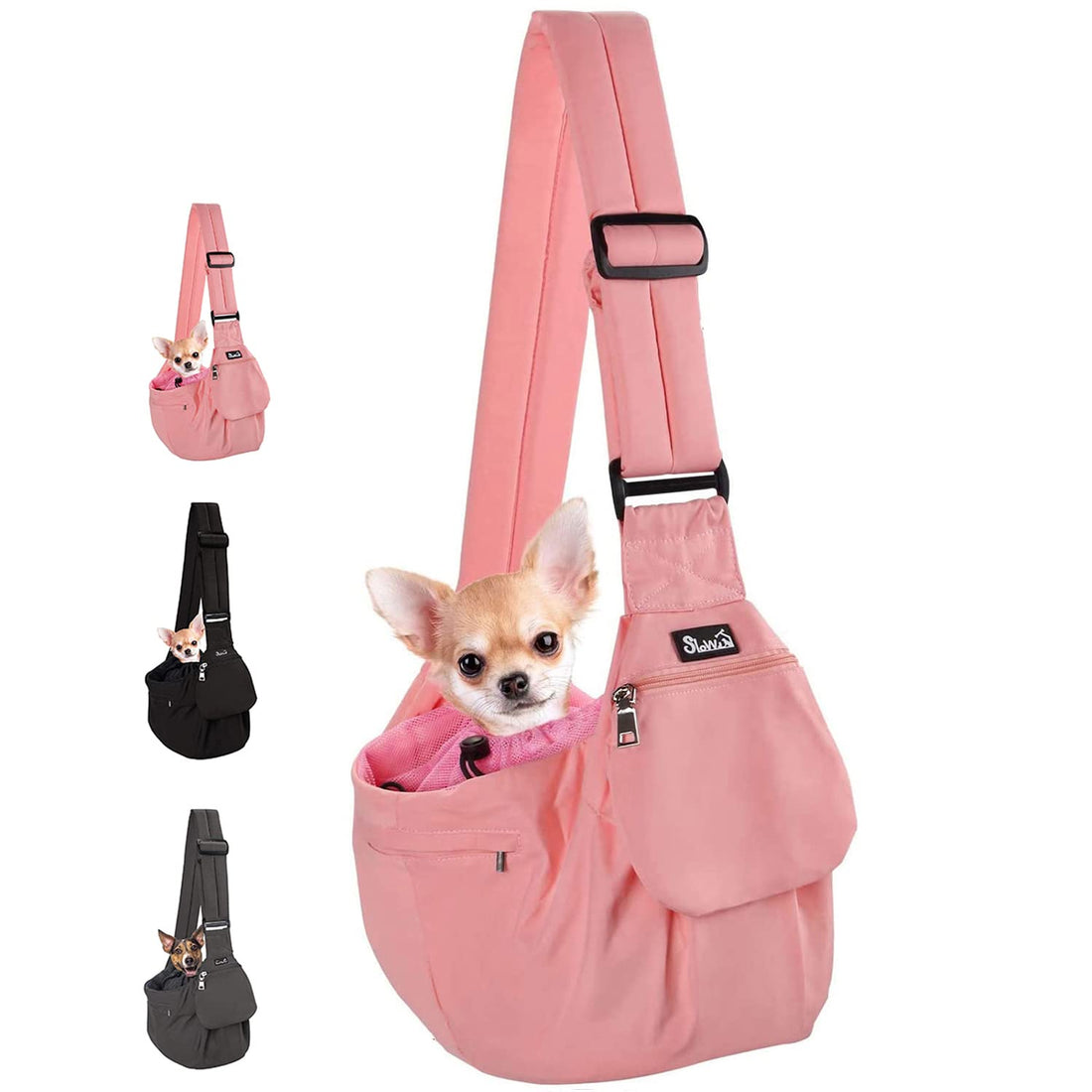 Lukovee Dog Sling Carrier, Hard Bottom Support & Adjustable Soft