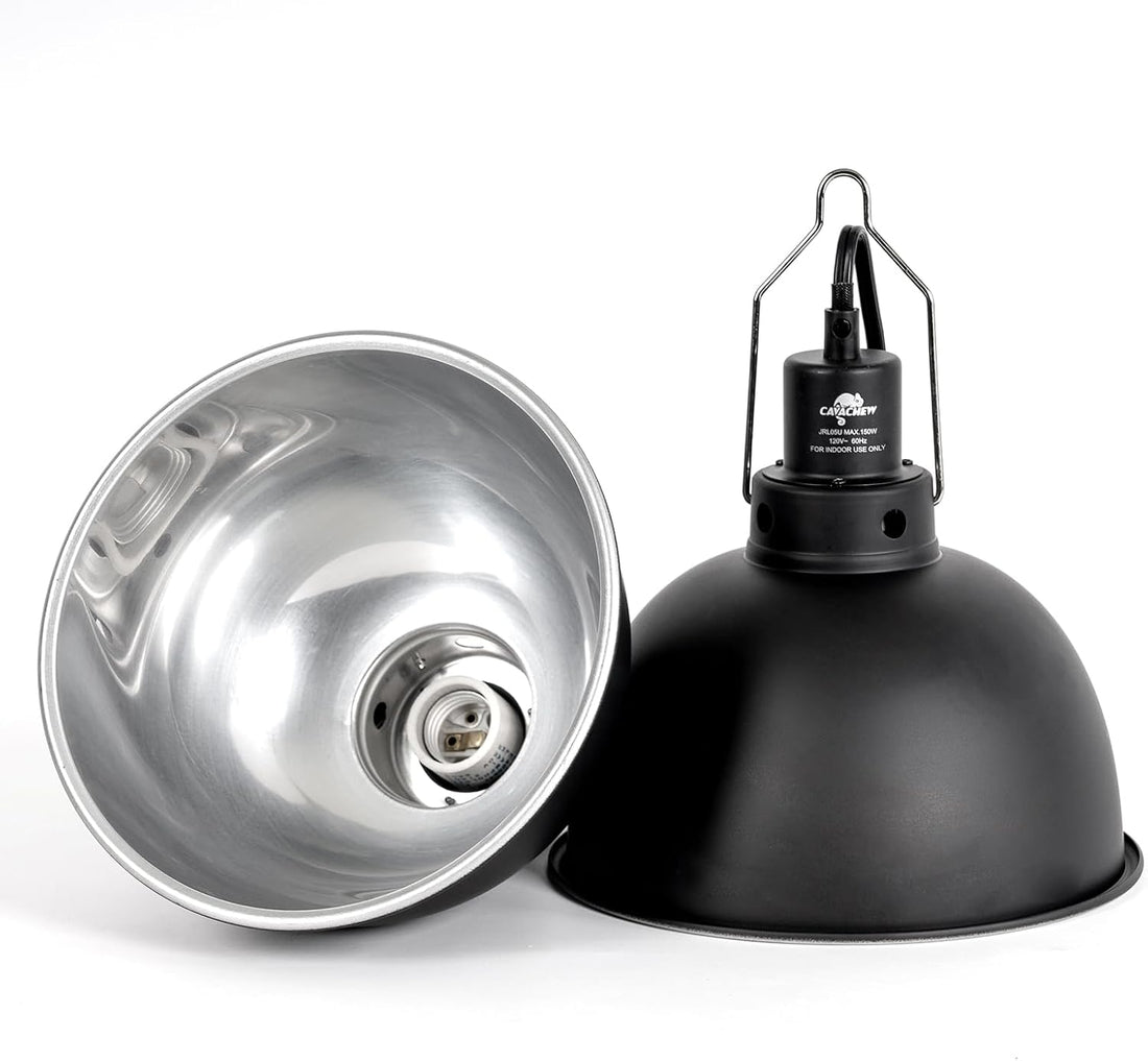 2 Pack Reptile Light Fixture, 8.5in Deep Dome Reptile Lamp Fixture