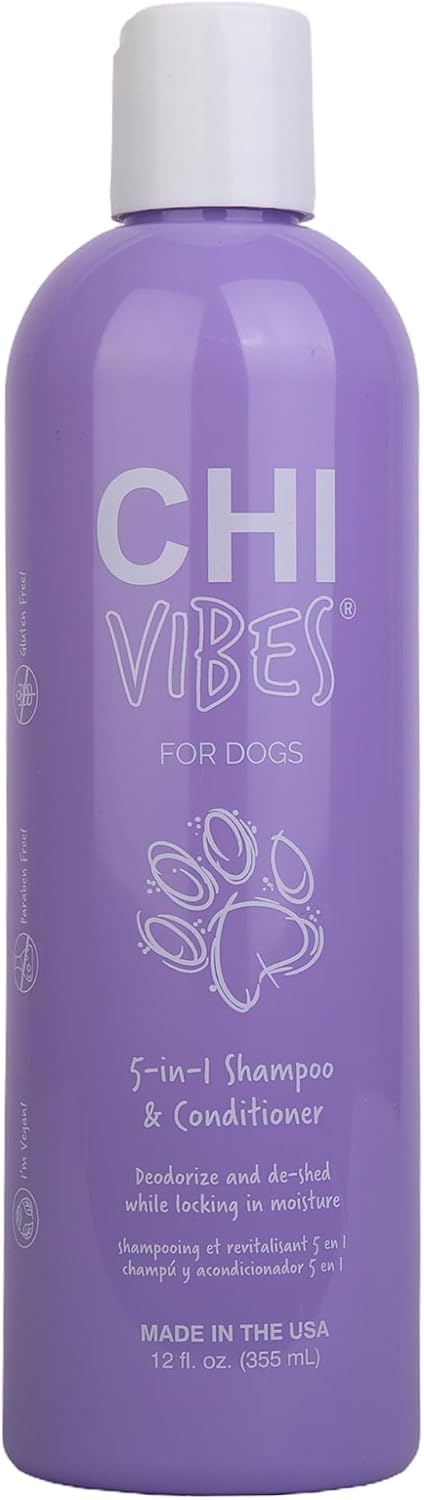 CHI Vibes for Dogs 5-in-1 Shampoo & Conditioner, 12 Fl Oz