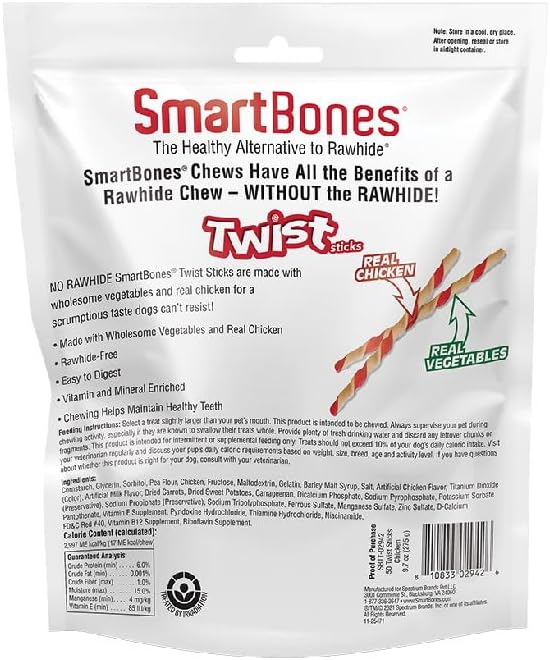 SmartBones Smart Twist Sticks, Rawhide Free Dog Chew Sticks