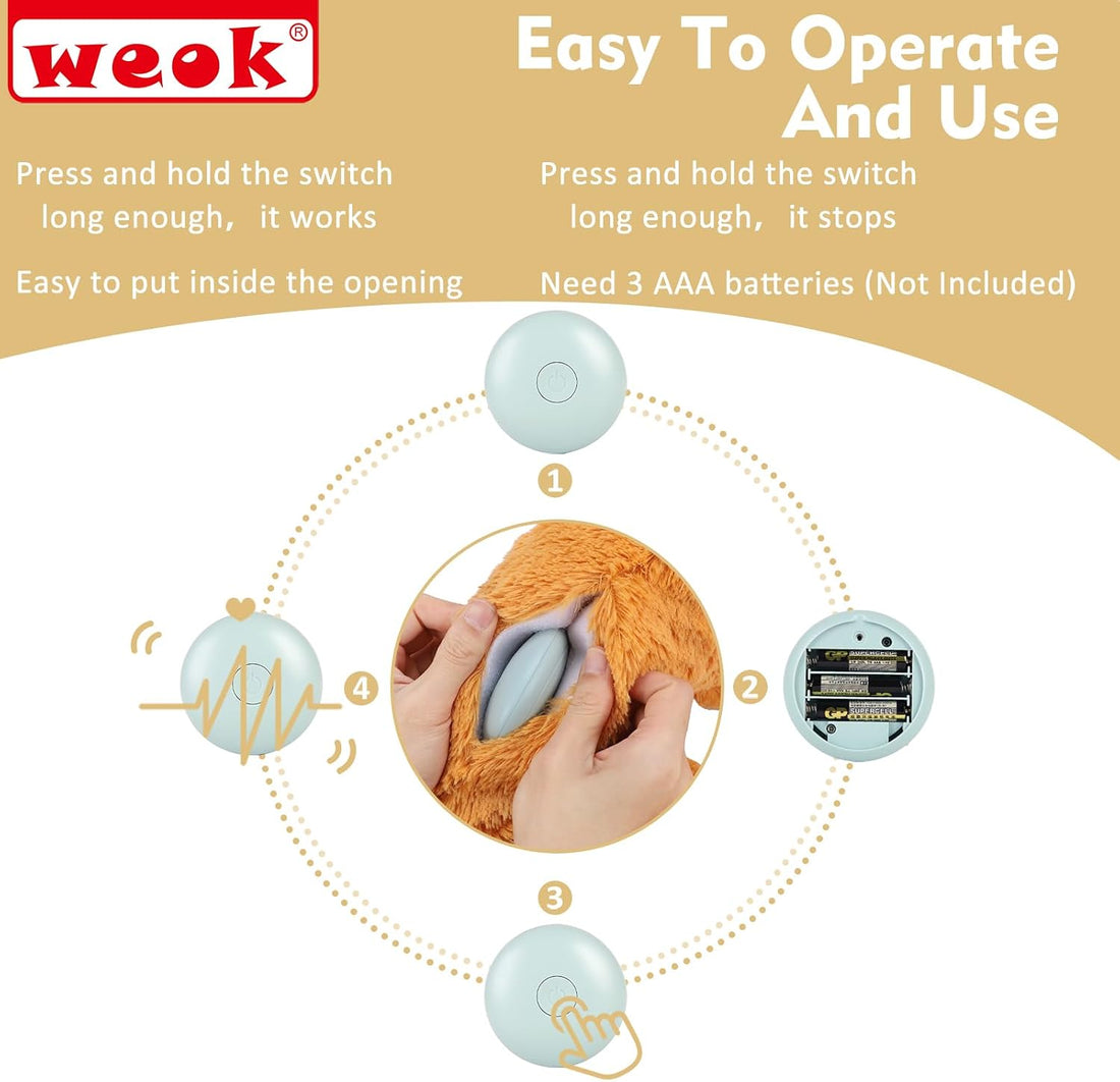 WEOK Heartbeat Puppy Toy, Comfort Cuddler Pillow