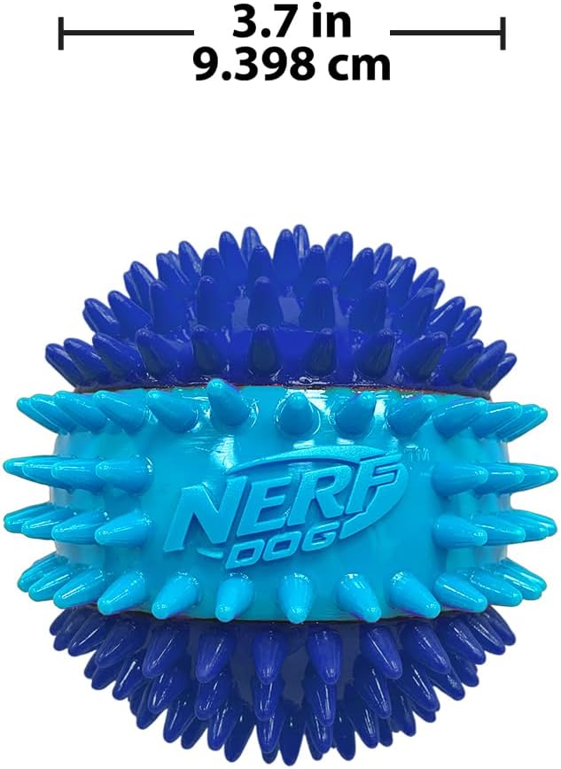 Nerf Dog 3.7in TPR 3-Part Spike Squeak Ball Dog Toy