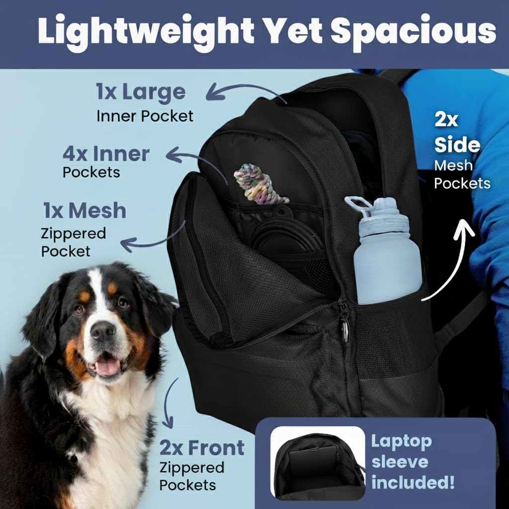 Rubyloo The Original Doggy Bag Backpack & 32oz Insulated Water Bottle