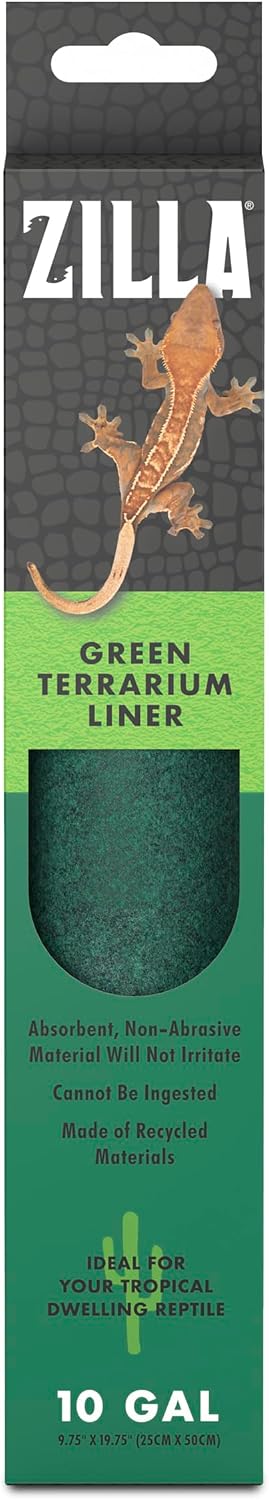Zilla Reptile Terrarium Bedding Substrate Floor Liner, Green, 40BR/50G