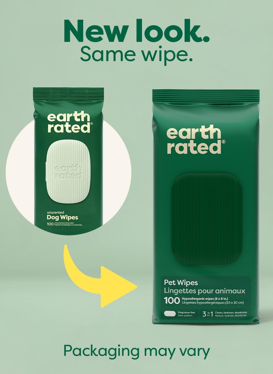 Earth Rated Pet Wipes for Dogs and Cats, Hypoallergenic