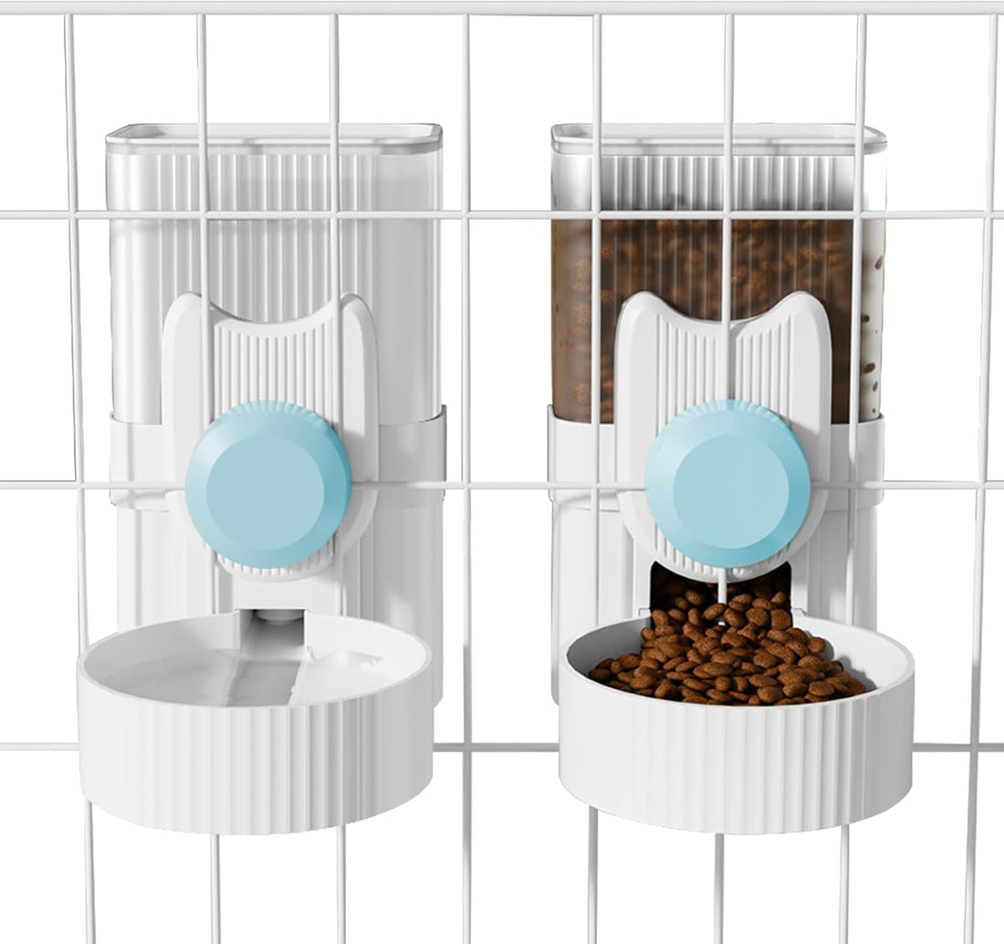Hanging Cage Auto Pet Food Bowl Water Bottle Dispenser, 1L