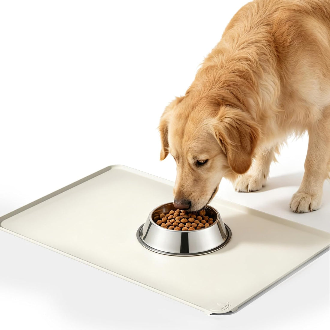 Large Pet Feeding Mat Spillproof Raised Edges Nonslip 24"x16"
