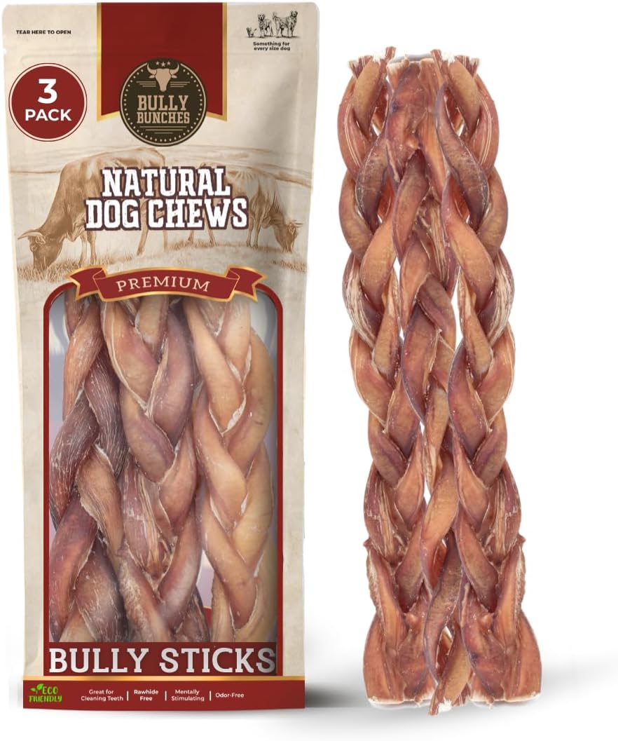 Bully Bunches All Natural Braided Bully Sticks - Odour Free