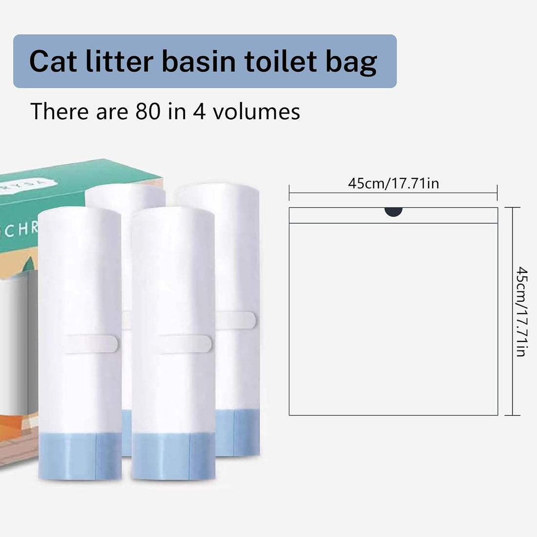 80 Count Waste Bags for Self-Cleaning Cat Litter Box