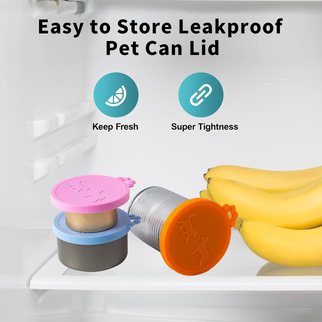 6Pack Pet Food Can Cover Lids with Stainless Steel Spoon for Cat Dog