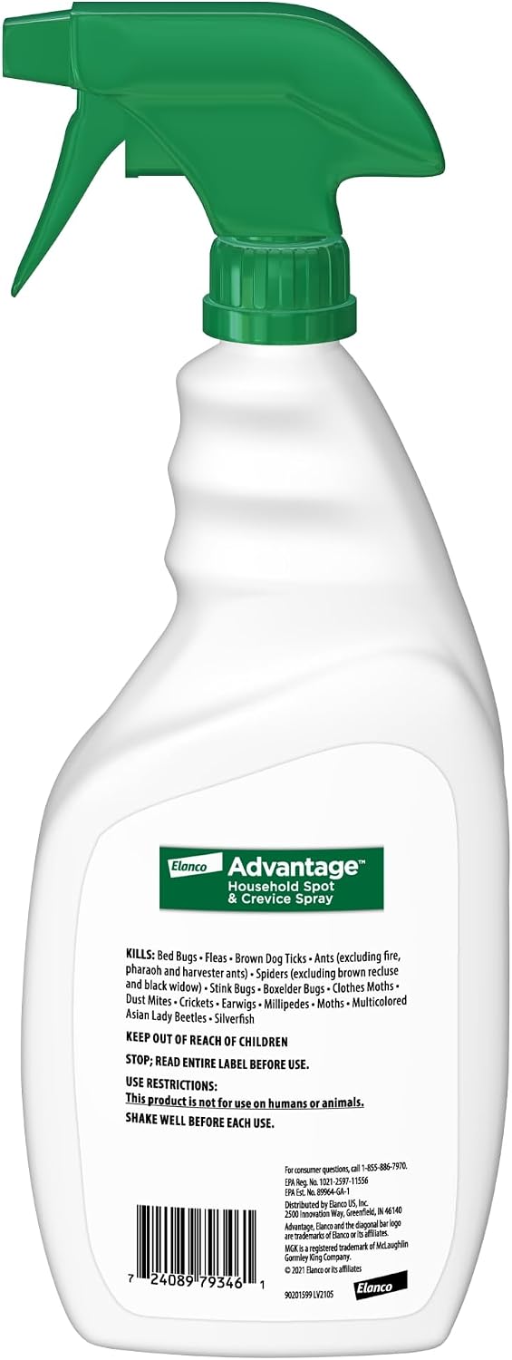 Advantage Spot & Crevice Spray, Kills Fleas & Ticks, 24 oz.