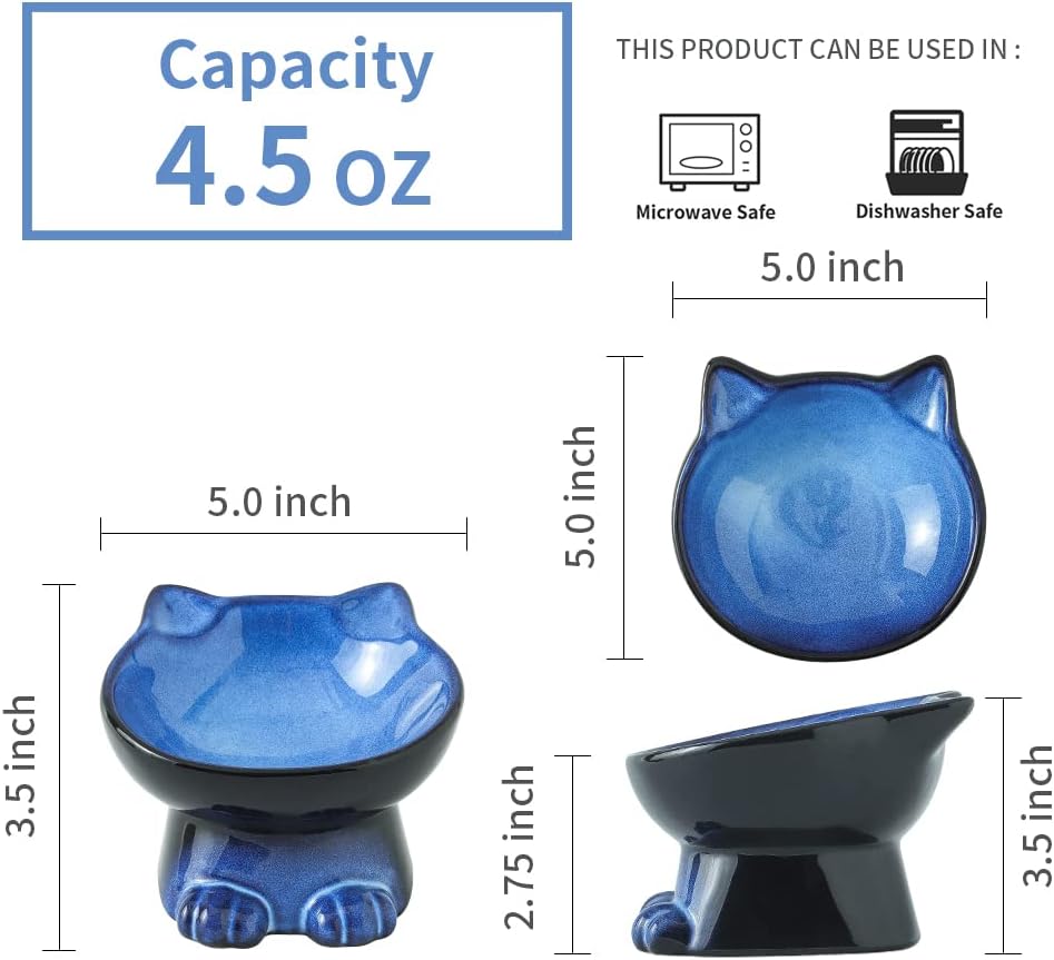 Nihow Slanted Elevated Cat Bowls