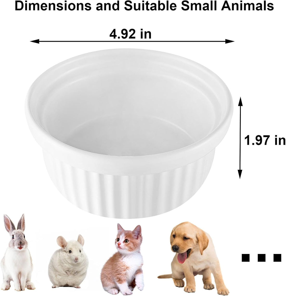 Rabbit Hanging Ceramic Bowl, Removable Cage Feeder Pet Food Water Bowl
