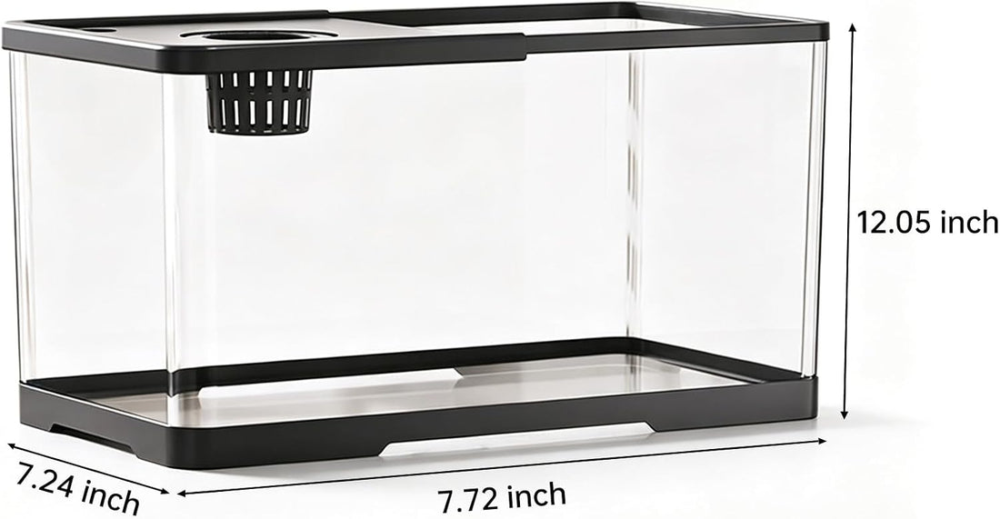2 Gallon Hydroponic Fish Tank, Small Desktop Aquarium Kit