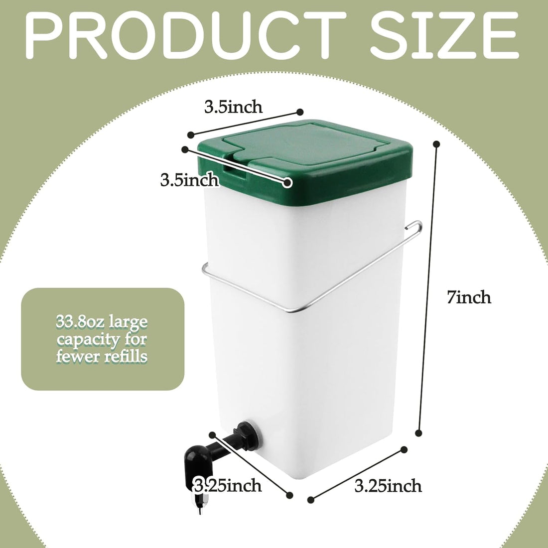 Rabbit Water Bottle 33.8oz, Hanging Small Pet Water Dispenser