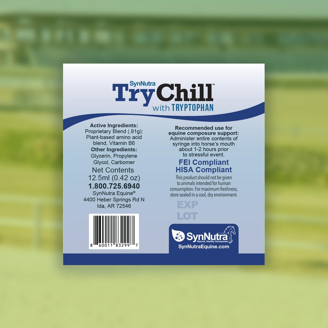 SynNutra TryChill Horse Calming Supplement, 1 Pack | Composure Support