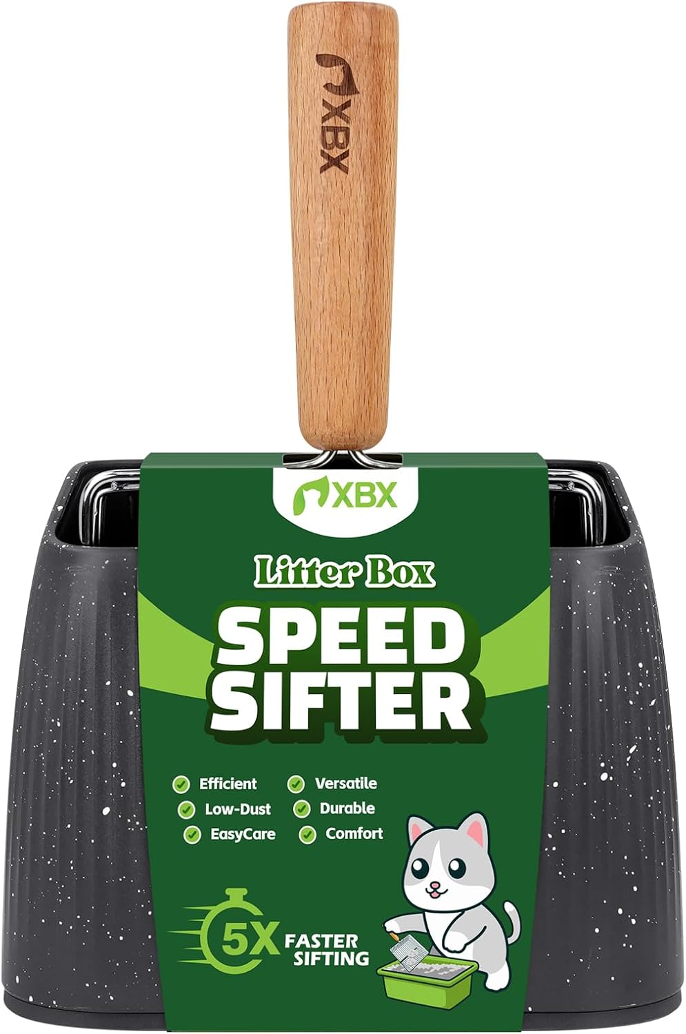 XBX Cat Litter Scoop with Holder, Heavy Duty Litter Sifter