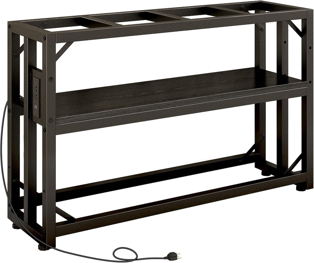 METYERRY 40 Gallon Fish Tank Stand with Power Outlet,Adjustable Shelf