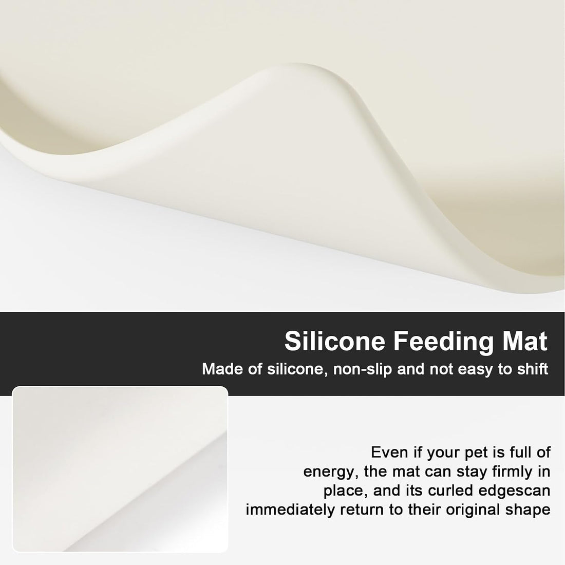 Large Pet Feeding Mat Spillproof Raised Edges Nonslip 24"x16"