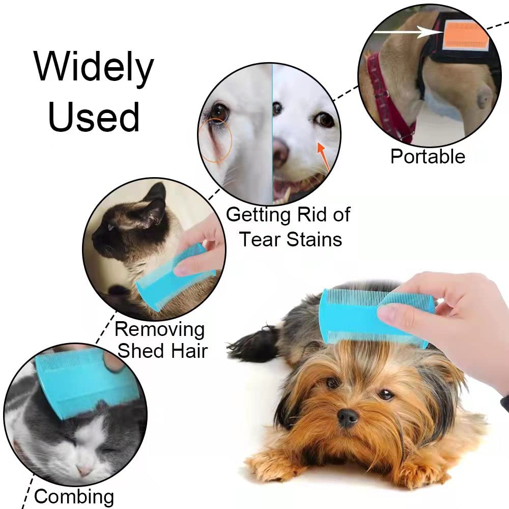 6 Pcs Dog Cat Hair Removal Massaging Combs, Dandruff & Stain Remover