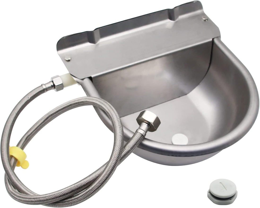 Automatic Livestock Waterer Bowl,304 Stainless Steel Float Valve Pet