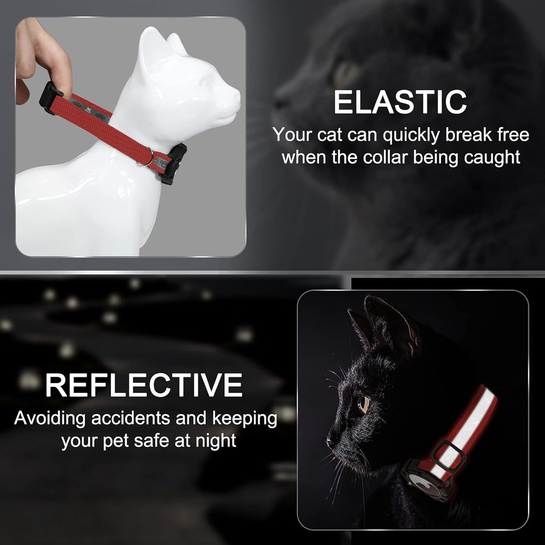 Reflective AirTag Cat Collar