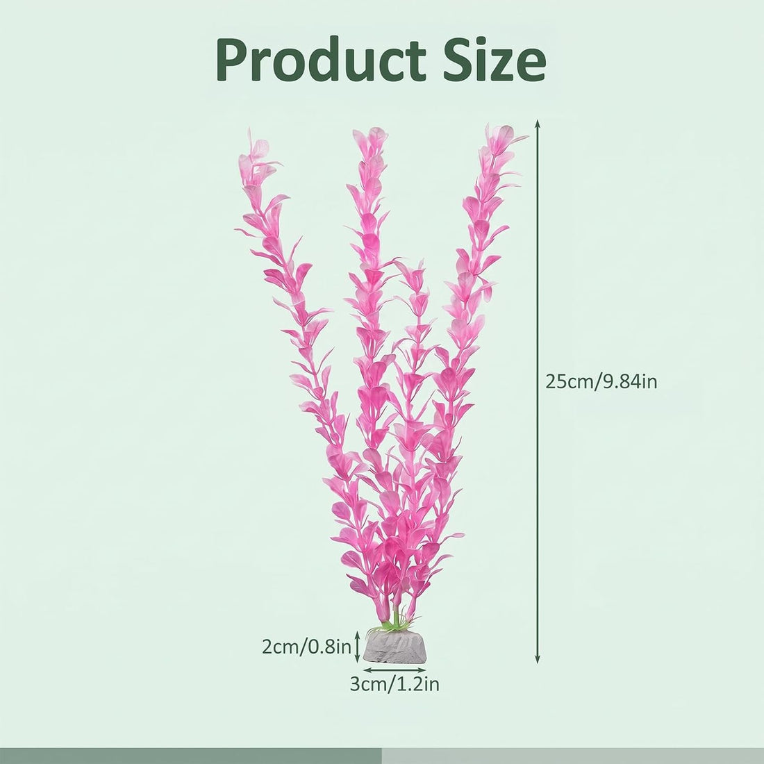 2Pcs Silk Aquarium Plants 13" Cyan Silk Plants for Fish Tank Goldfish