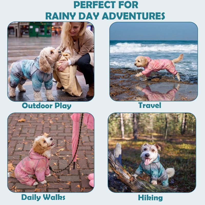 Dog Raincoat, Waterproof Full Coverage Softshell Jacket