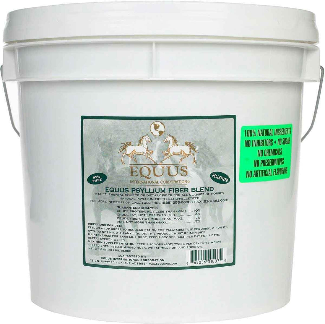 EQUUS Psyllium Fiber Blend Pellets for Horses, 20 lb
