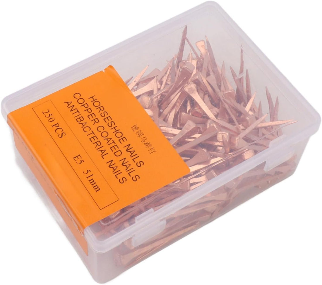 250Pcs Horseshoe Nails Copper Plated Rustproof Equestrian Riding