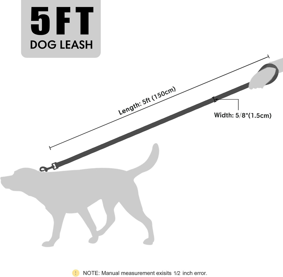 Didog PU Leather Dog Leash for Small Dogs, 5/8in x 5ft
