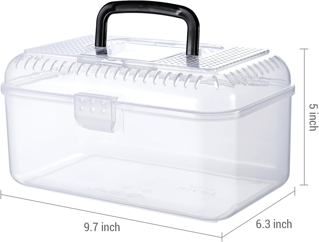MyGift Reptile Carrier Critter Keeper Terrarium 9.5 x 6 Inch Clear