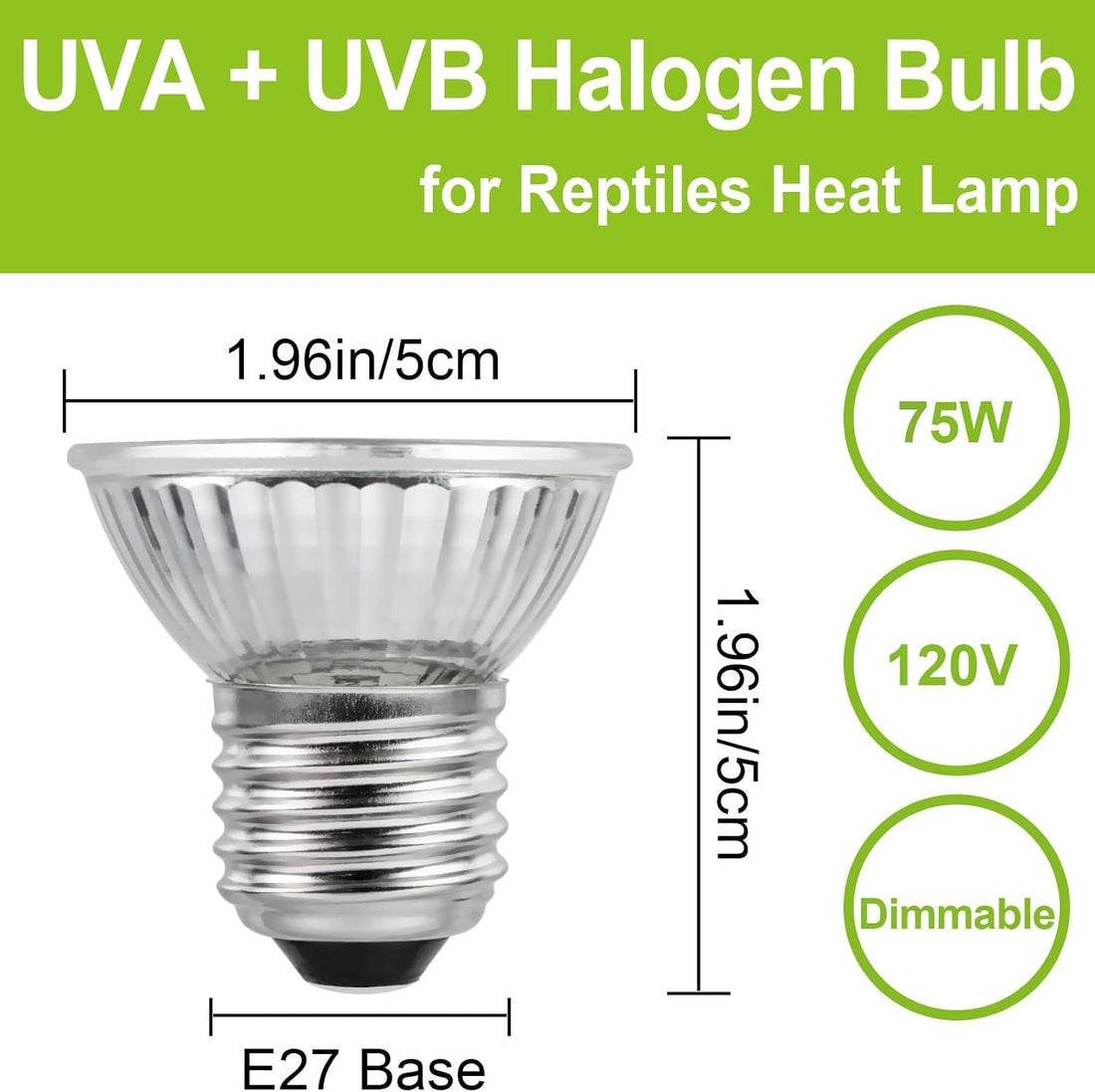 UVB UVA Reptile Light Bulb 25W Bulb for Reptiles and Amphibians Tanks