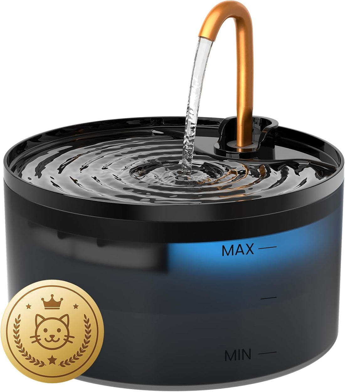 MISFANS Cat Water Fountain with 3-Pack Replaceable Filters,Copper
